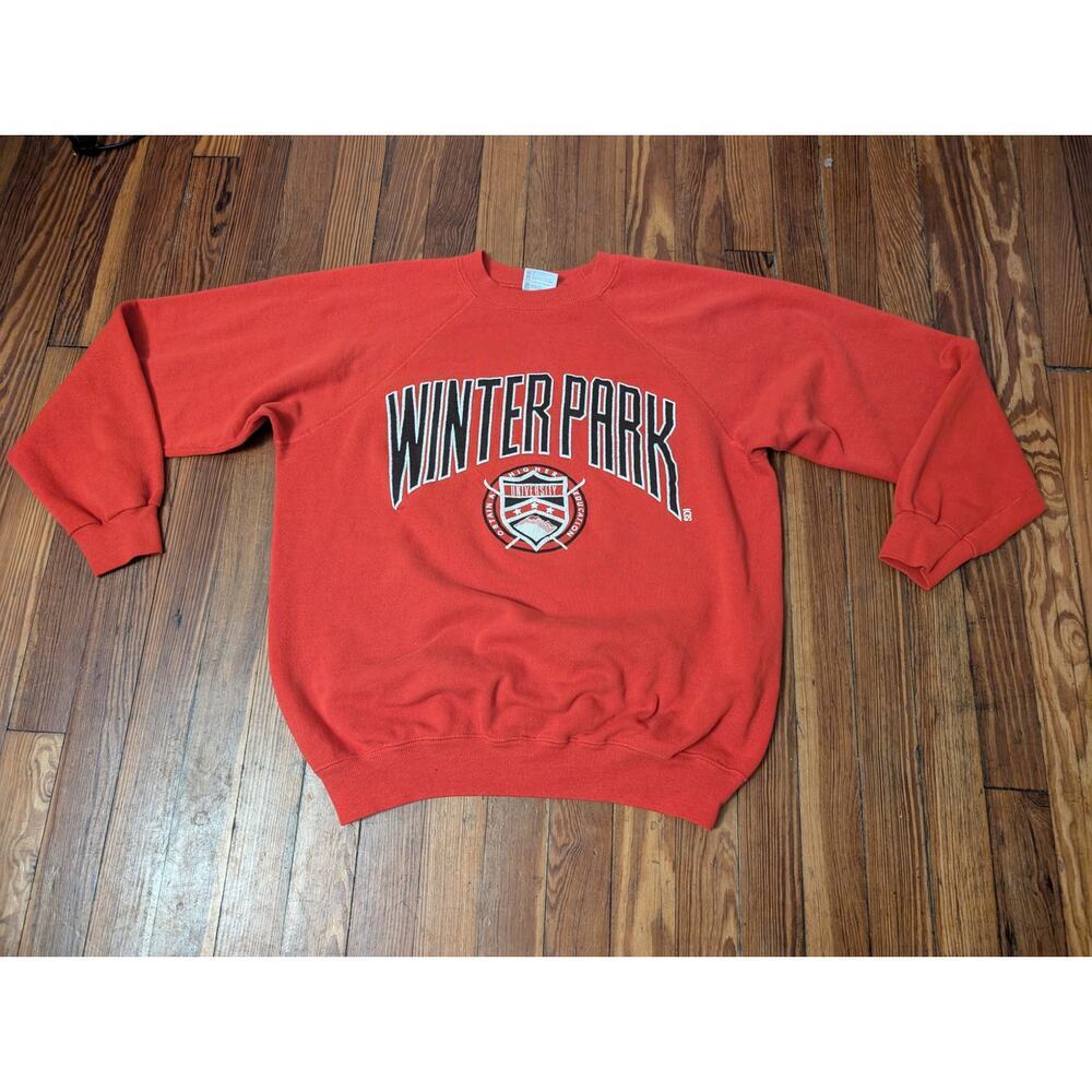 Hanes 80s Winter Park Collegiate Red Sweatshirt Red Mens Large